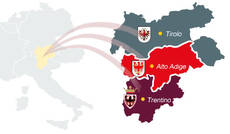 Schema Euregio, con Trentino, Alto Adige e Tirolo