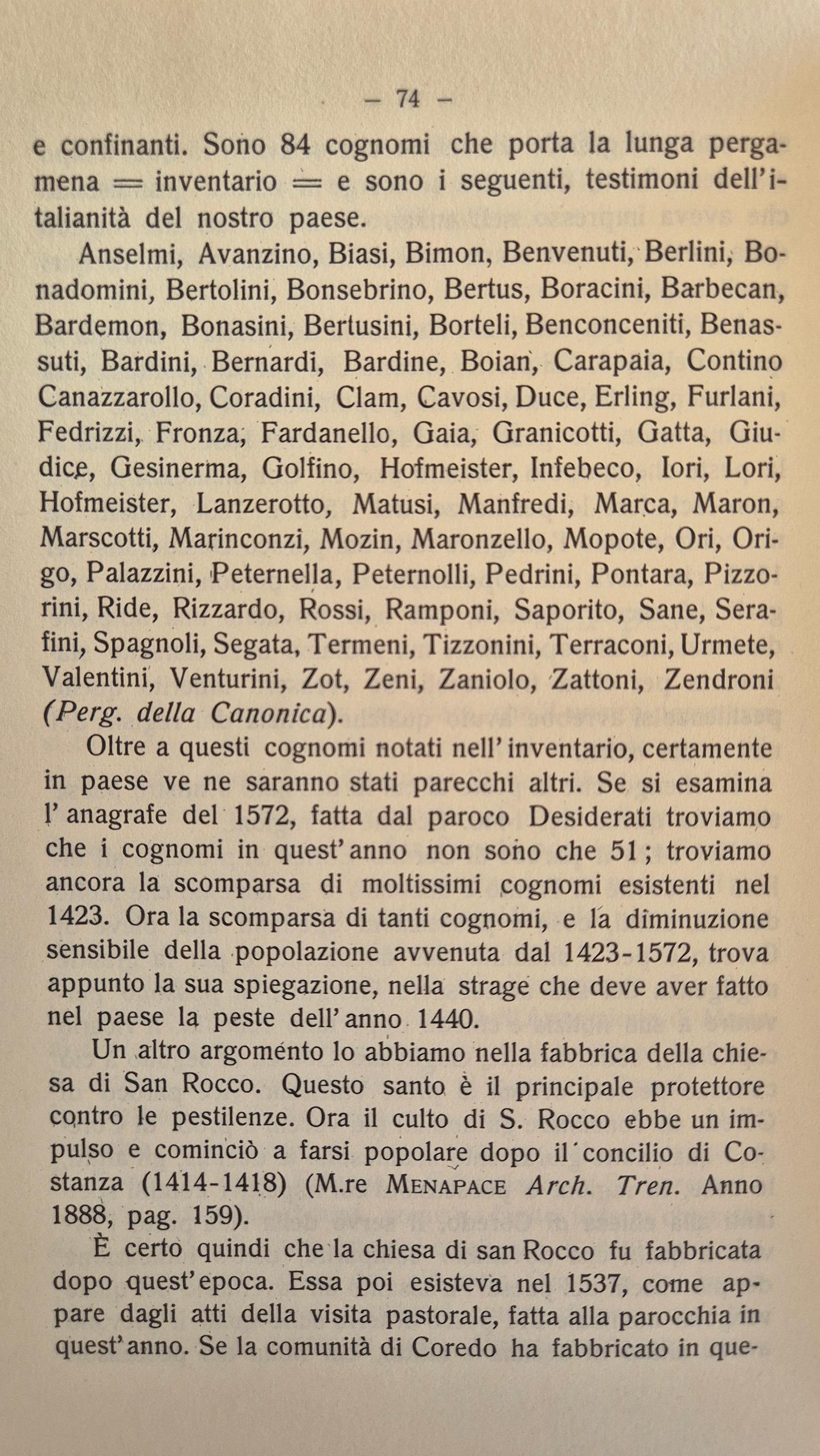 Coredo e la peste che flagellò il paese. 2
